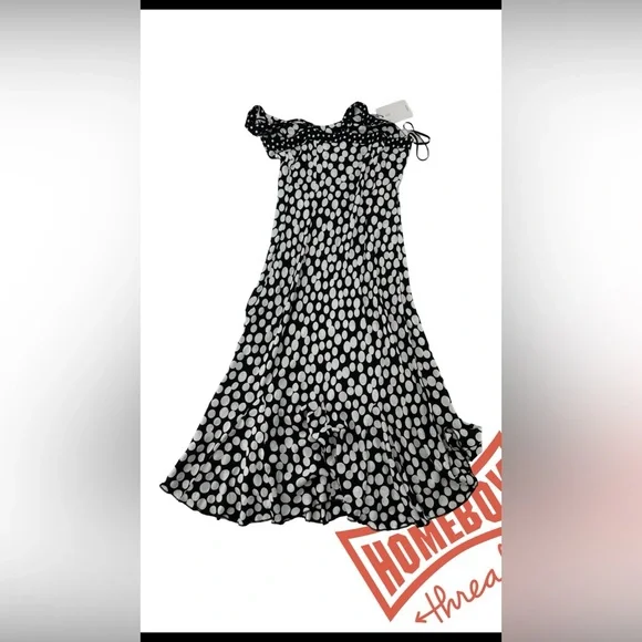 Reformation Black and White Polka Dot Maxi Dress - Picture 4 of 8